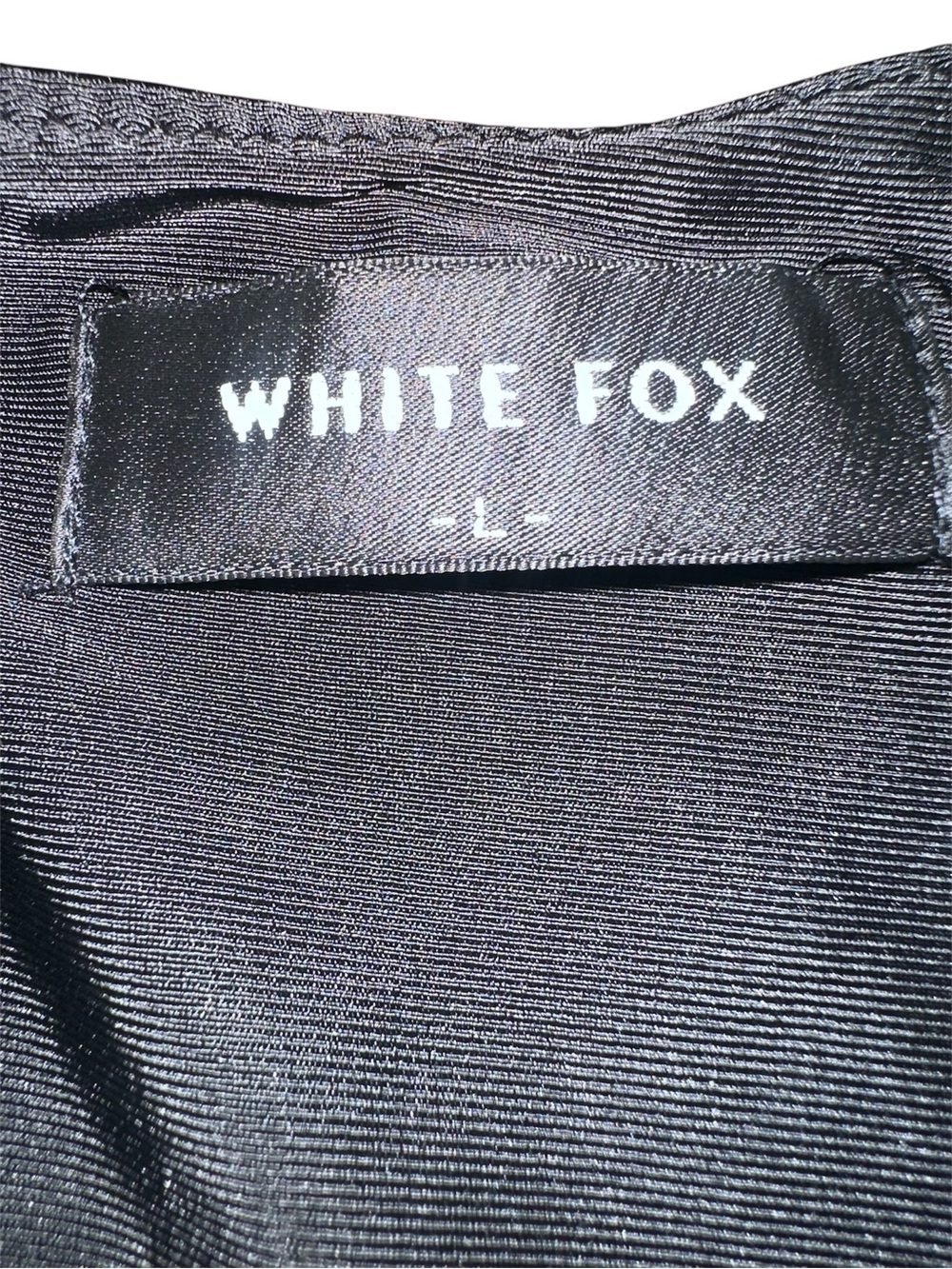 White Fox Black Ruffled Mini Dress with Spaghetti Straps - Picture 5 of 5